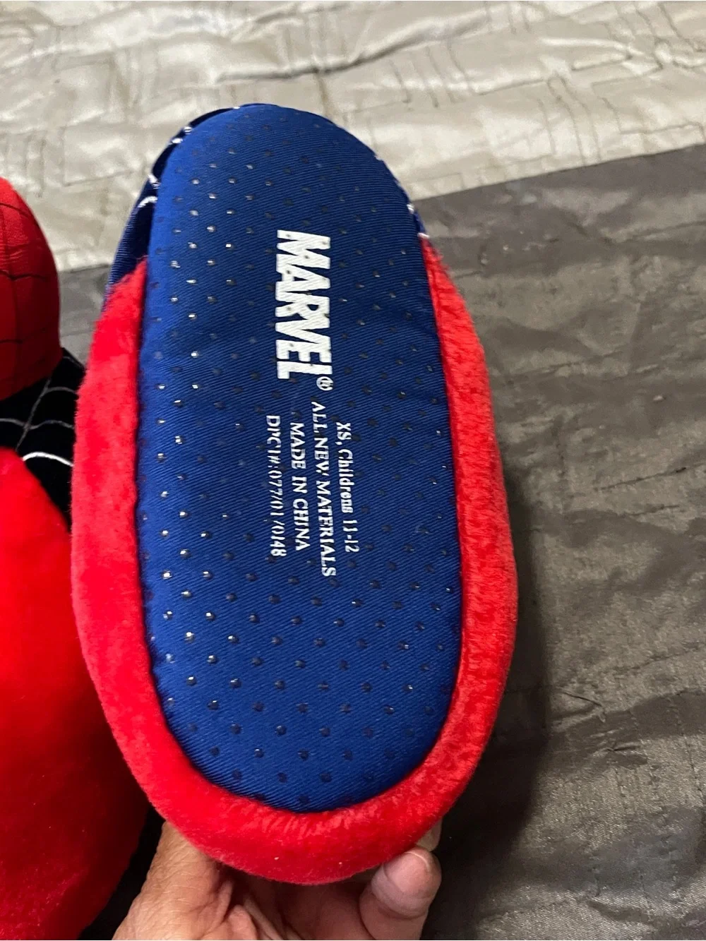 Marvel Spider-Man Plush Slippers - Red & Navy Blue